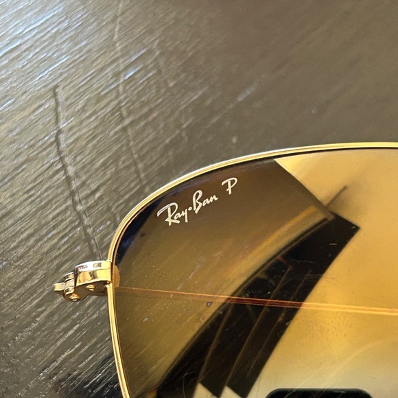 Ray-Ban Aviator Chromance Sunglasses + Black Leather Case - Picture 4 of 8